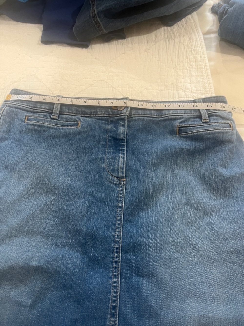 Talbots Light Blue Denim Skirt with Center Seam
